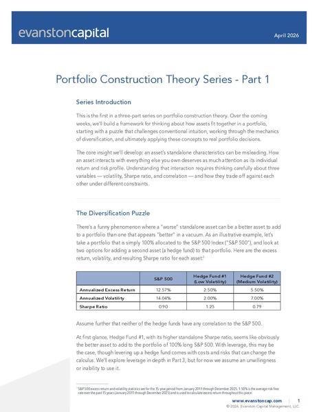 Portfolio Construction Theory Series - Part 1