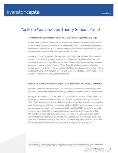 Portfolio Construction Theory Series - Part 3